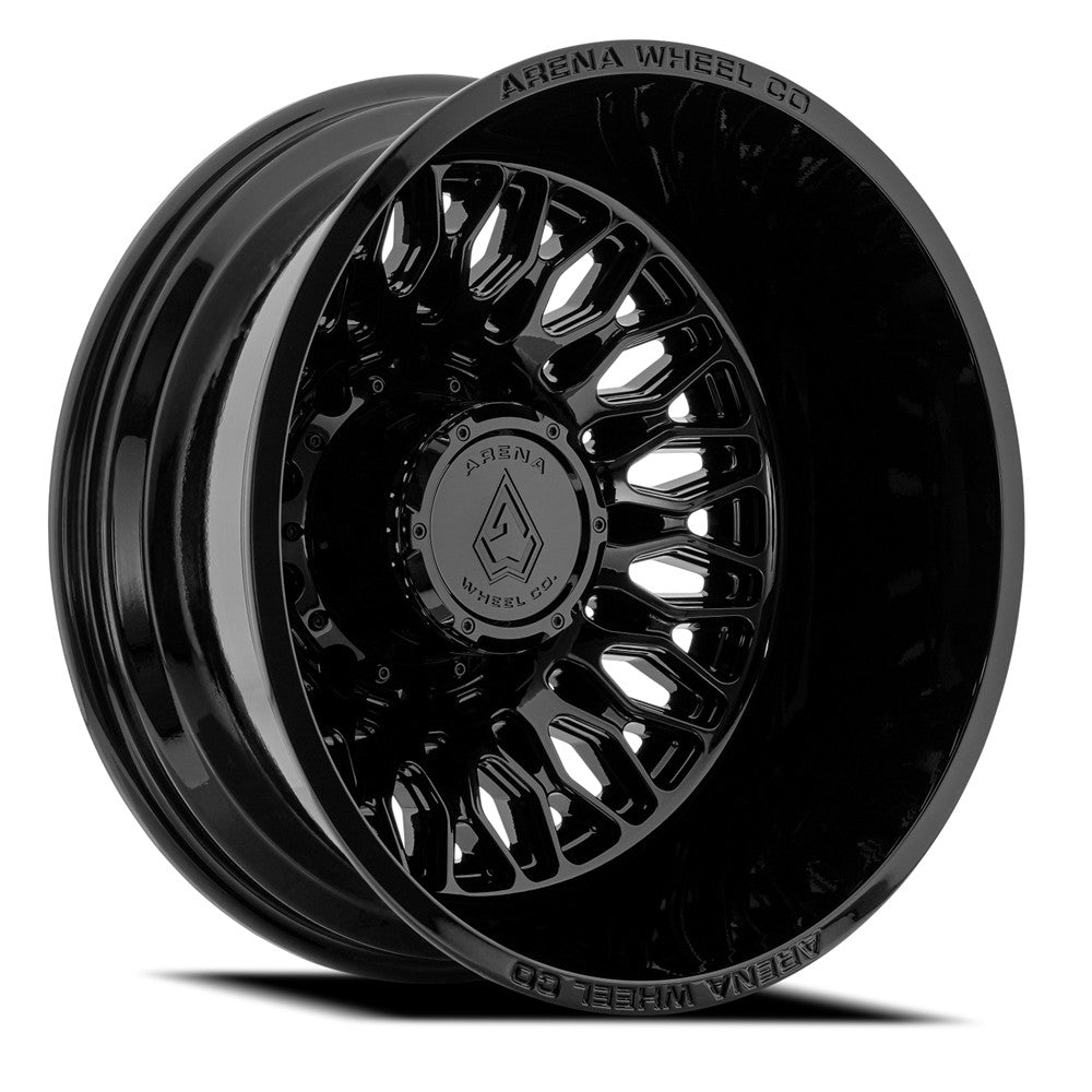 22x8.25 Arena A129 Valkyrie Glossy Black DUALLY REAR Wheel 8x210 (-220mm)