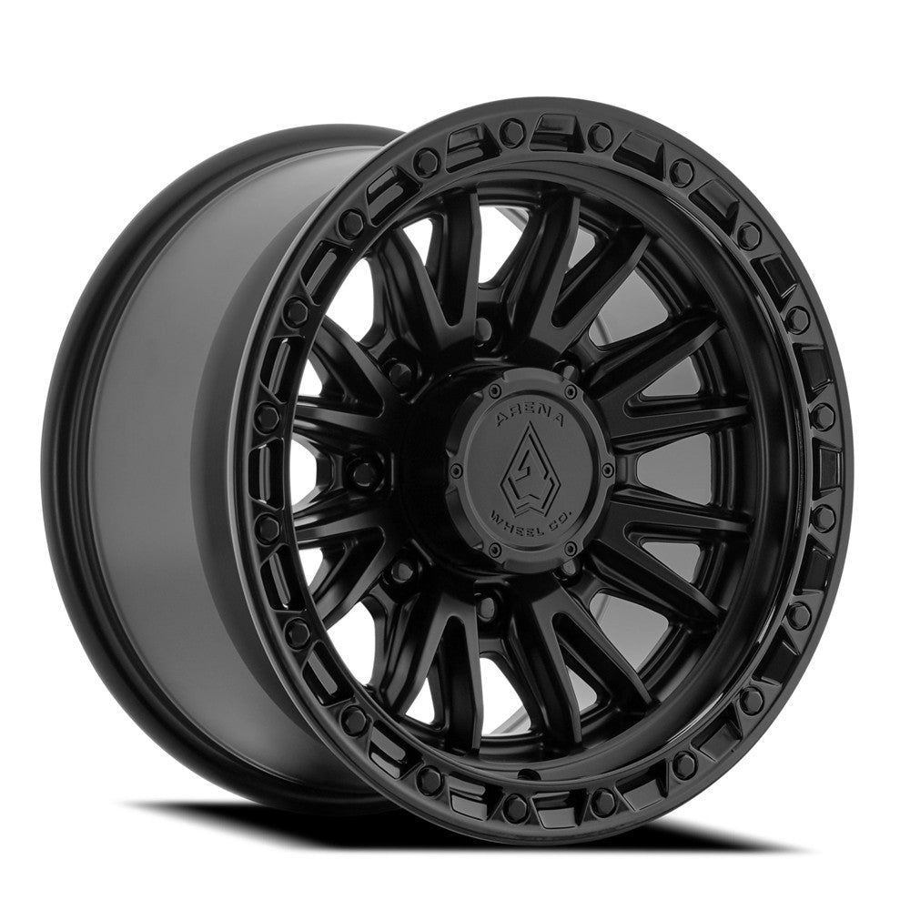 17x9 Arena A135 Atlas Satin Black Center Glossy Black Lip Wheel 8x170 (0mm)