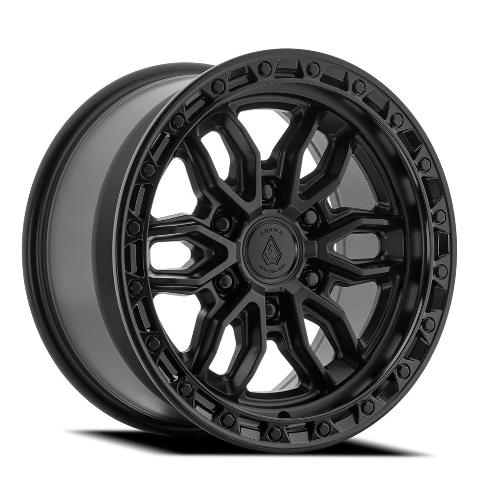 20x9 Arena A137 Pursuit Satin Black Center Glossy Black Lip Wheel 6x5.5 (0mm)