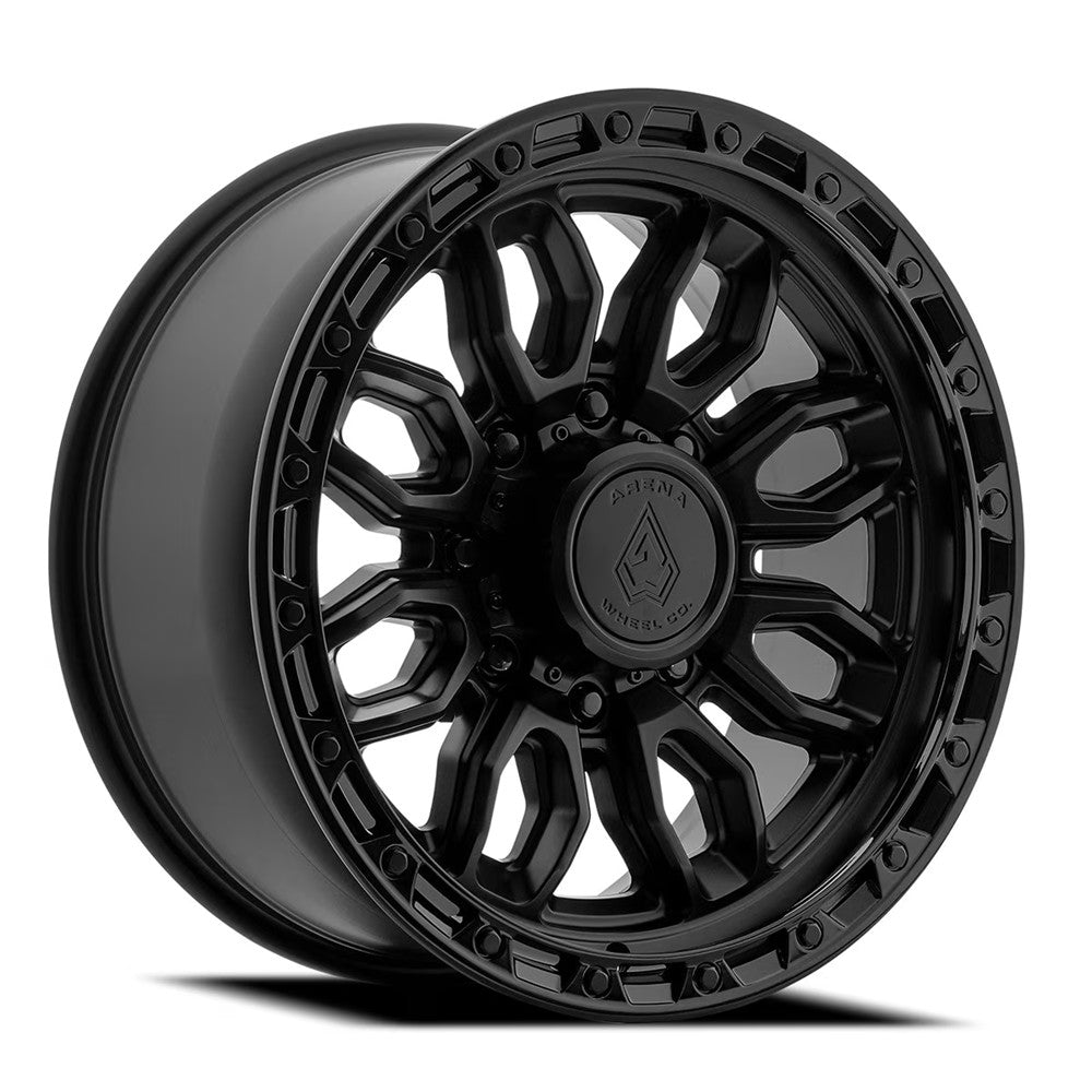 20x9 Arena A137 Pursuit Satin Black Center Glossy Black Lip Wheel 8x170 (12mm)