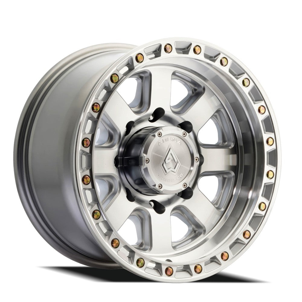 17x9 Arena Wheel Co. A148 Bandit Gloss Silver Machined Wheel 8x6.5 (0mm)