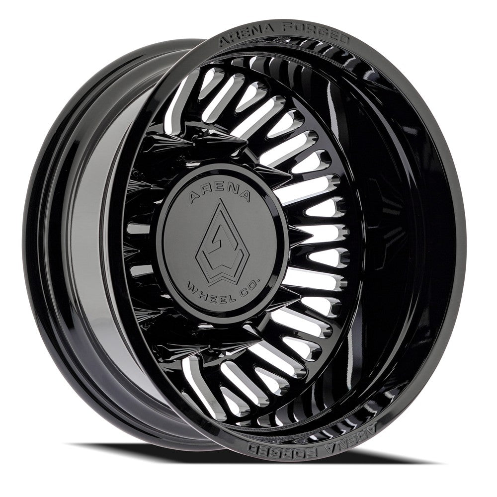 22x8.25 Arena AF101 Casino Glossy Black FORGED DUALLY REAR Wheel 10x225 (-209mm)
