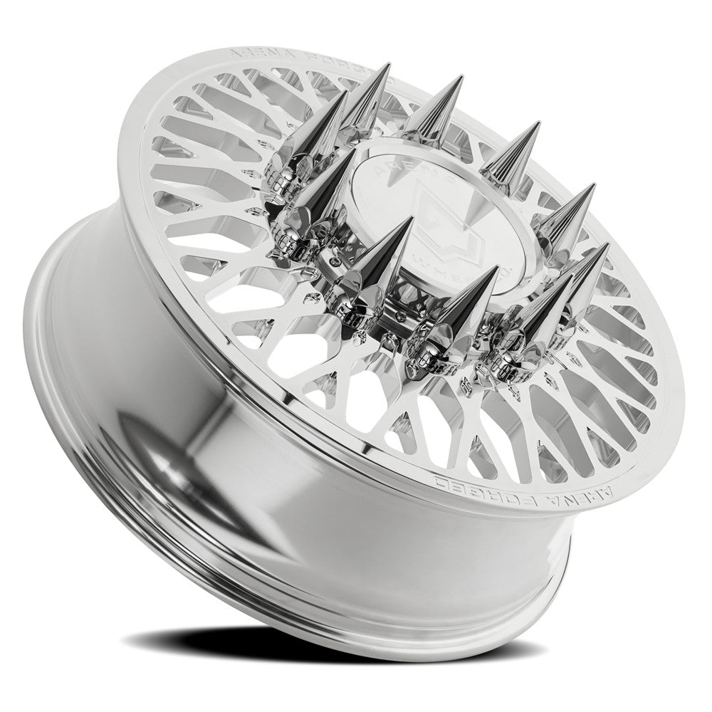 24x8.25 Arena AF104 Stealth Polished FORGED DUALLY FRONT Wheel 8x200 (100mm)