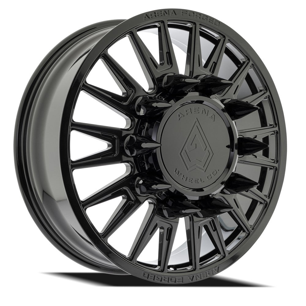24x8.25 Arena AF105 Imperial Gloss Black FORGED DUALLY FRONT Wheel 8x210 (100mm)