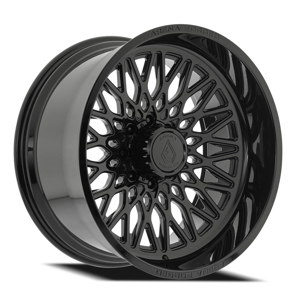 24x12 Arena AF106 Nemesis Glossy Black FORGED Wheel 8x6.5 (-51mm)