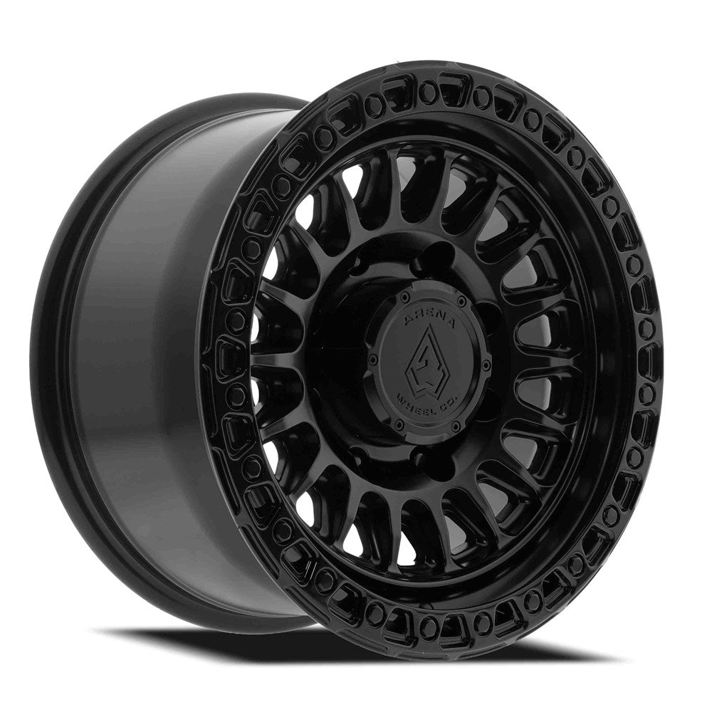17x9 Arena Wheel Co. A153 Apache Satin Black Glossy Black Lip Wheel 8x6.5 (0mm)
