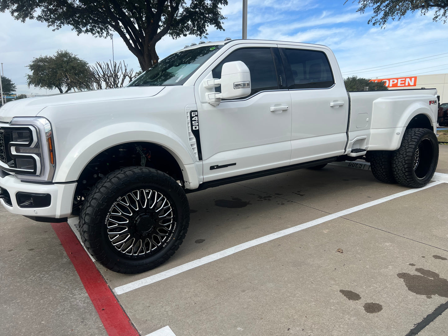 24x8.25 Arena A121 Monarch Gloss Black Milled DUALLY FRONT Wheel 10x225 (105mm)