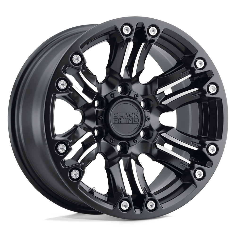 17x8.5 Black Rhino ASAGAI MATTE BLK & MACH W/ STAINLESS HW Wheel 6x135 (0mm)