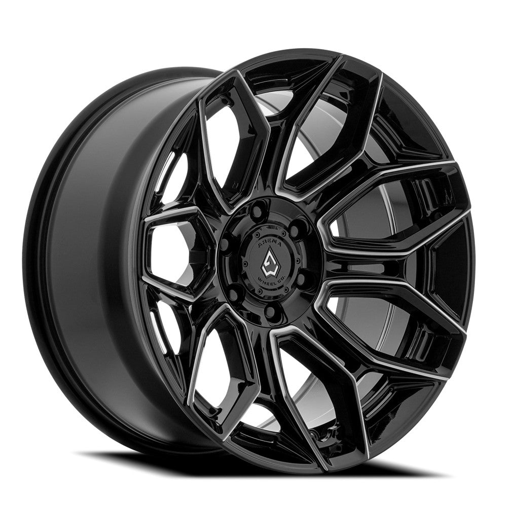 20x9 Arena Wheel Co. A140 Viper Gloss Black And Milled Wheel 6x135/6x5.5 (0mm)