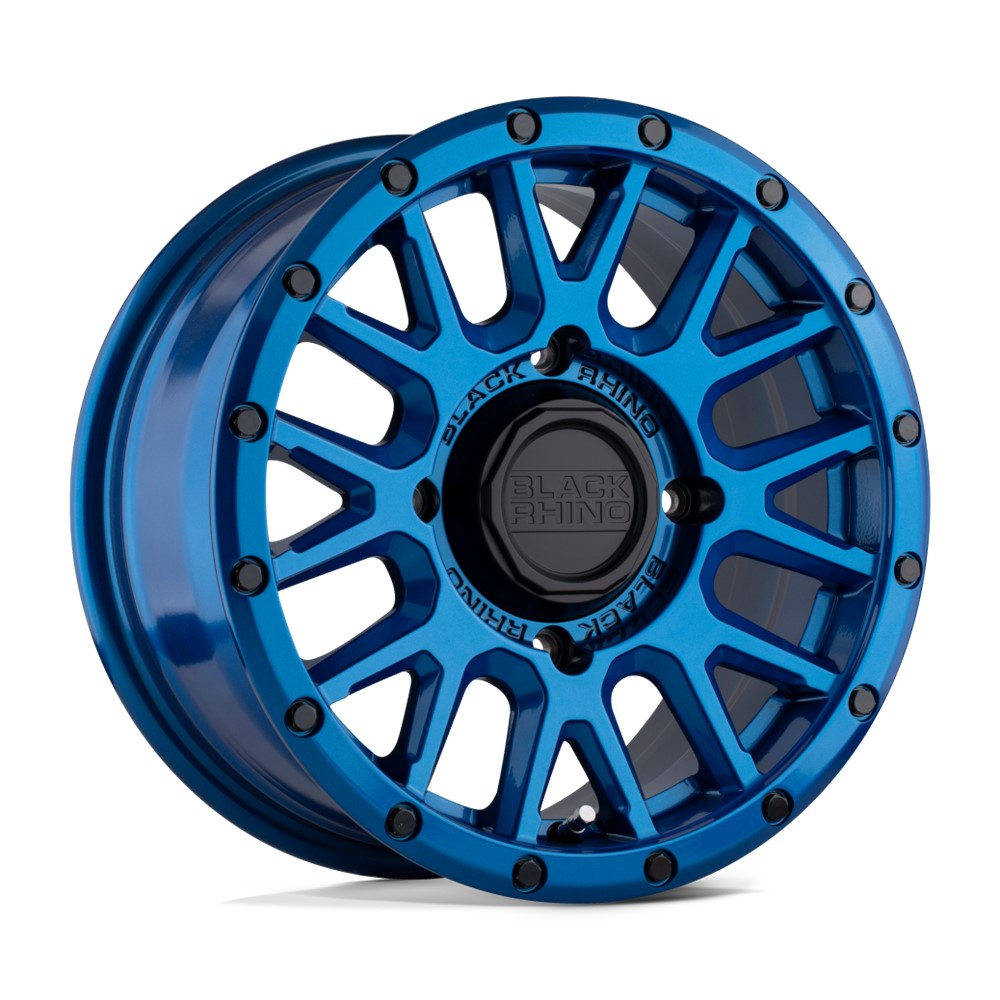 15x7 Black Rhino La Paz UTV Blue W/ Black Bolts Wheel 4x156 (51mm)