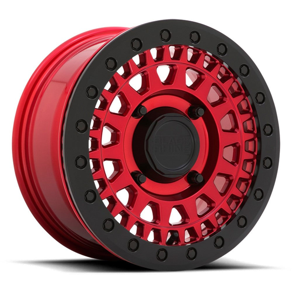 15x7 Black Rhino Parker UTV Candy Red W/ Black Ring BEADLOCK Wheel 4x137 (51mm)
