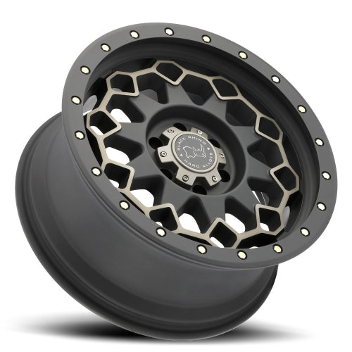 18x9 Black Rhino DIAMANTE MATTE BLK W/ DARK MATTE TINT Wheel 8X6.5 (12mm)