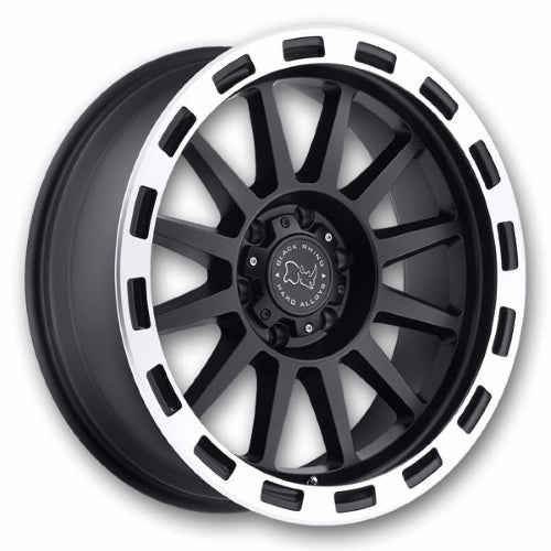 20x10 Black Rhino REVOLUTION MATTE BLK W/ MATTE MACH LIP Wheel 6x5.5 (-12mm)