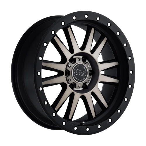 18x9 Black Rhino TANAY MATTE BLK W/ MACH FACE & DK TINT Wheel 5x150 (12mm)