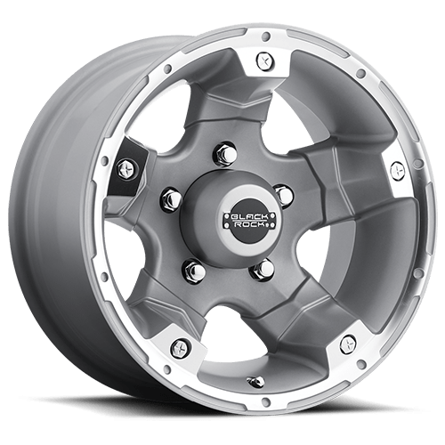 15x8 Black Rock 900S Viper Alloy Tungsten Silver Wheel 5x5.5 (-19mm)