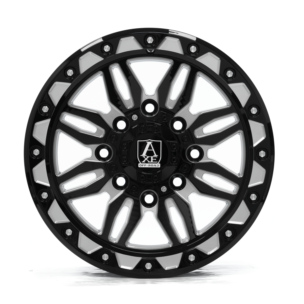 15x7 Axe Cerus Gloss Black Milled UTV Wheel 4x137/4x156 (10mm)