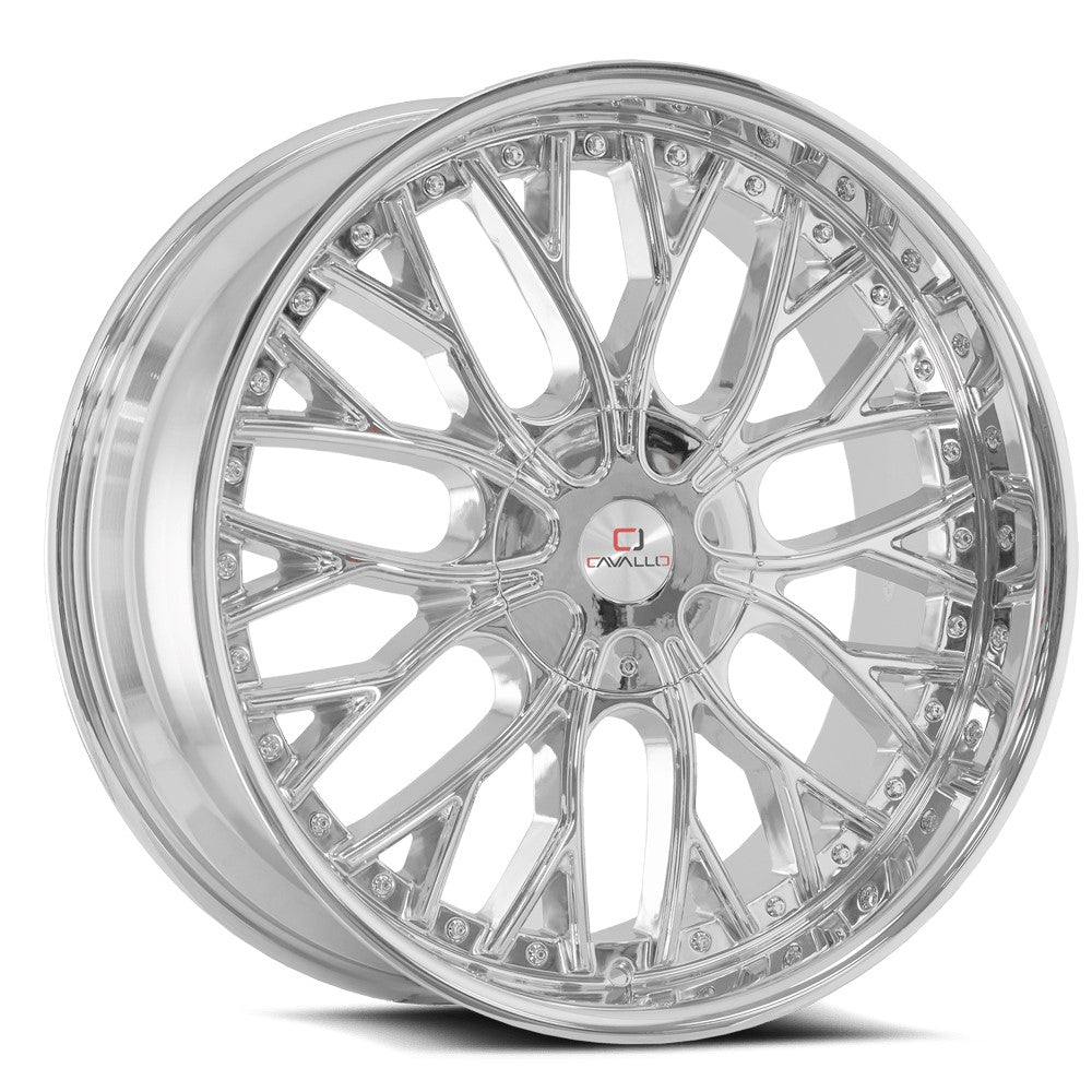 20x8.5 Cavallo CLV-33 Nano Chrome Wheel 5x4.25/5x4.5 (35mm)