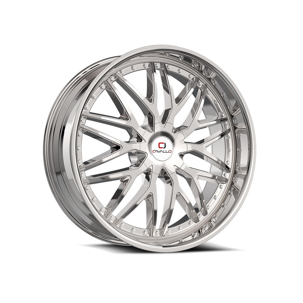 20x8.5 Cavallo CLV-46 Nano Chrome Wheel 5x4.5/5x120 (35mm)