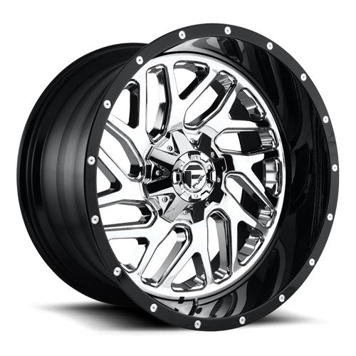 22x10 Fuel D211 Triton Chrome W/Black Lip Wheel 5x5.5/5x150 (-13mm)