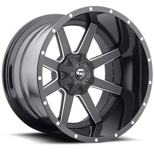 24x16 Fuel D262 Maverick Gloss Black & Milled Wheel 8x6.5 (-100mm)