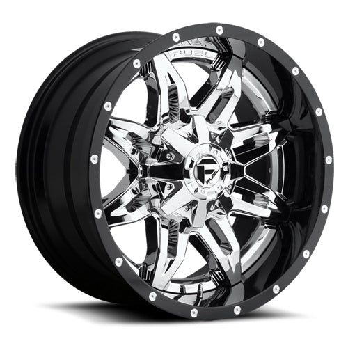 22x10 Fuel D266 Lethal Chrome W/Black Lip Wheel 6x135/6x5.5 (-13mm)