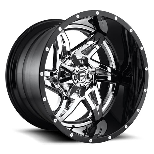 22x12 Fuel D272 Rocker Chrome W/Black Lip Wheel 6x135/6x5.5 (-44mm)