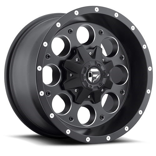 16x8 Fuel D525 Revolver Matte Black & Milled Wheel 5x4.75/5x5 (1mm)