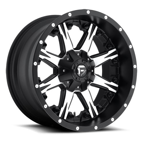 22x12 Fuel D541 Nutz Black & Machined Wheel 6x135/6x5.5 (-44mm)
