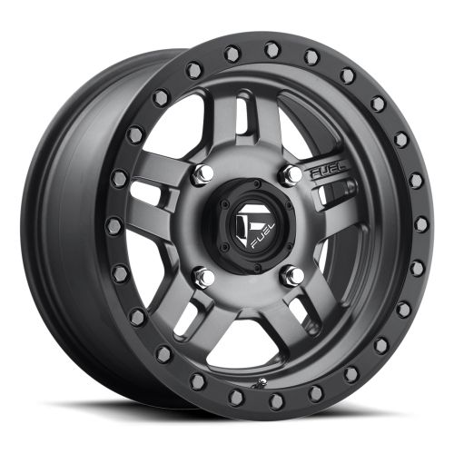 15x7 Fuel UTV D558 ANZA MATTE GUN METAL BLACK BEAD RING Wheel 4x137 (38mm)