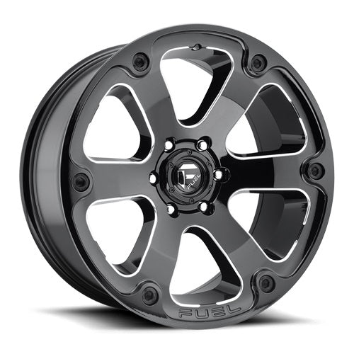 18x9 Fuel D562 Beast Gloss Black & Milled Wheel 5x5 (1mm)