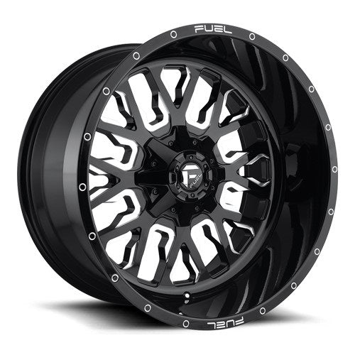 18x9 D611 Fuel Stroke Gloss Black & Milled Wheel 8x170 (-12mm)