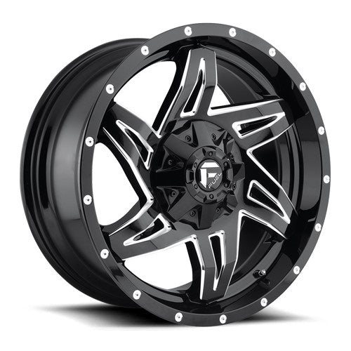 20x10 D613 Fuel Rocker Gloss Black & Milled Wheel 5x5.5/5x150 (-18mm)