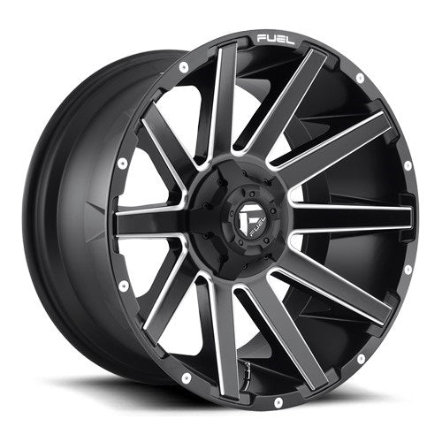 22x10 D616 Fuel Contra Matte Black & Milled Wheel 5x4.5/5x5 (-18mm)