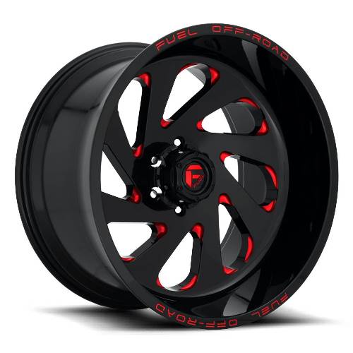 20x10 D638 Fuel Vortex Gloss Black & Red Wheel 5x5.5 (-18mm)