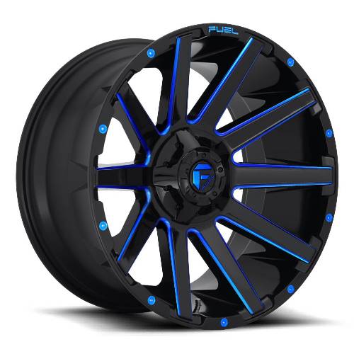 22x12 D644 Fuel Contra Gloss Black & Blue Wheel 6x5.5/6x135 (-44mm)