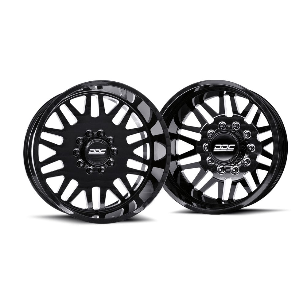 22x10 DDC Aftermath Black Milled FORD DODGE DUALLY SUPER SINGLE Wheels 10 Lug Set of 6 (Lug Nuts Included) Fits up to 12.50 tire