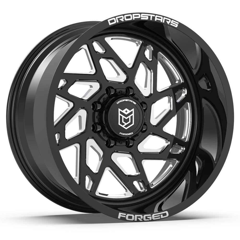 22x14 Dropstars F60BM1 Forged Gloss Black Wheel 6x5.5 -76