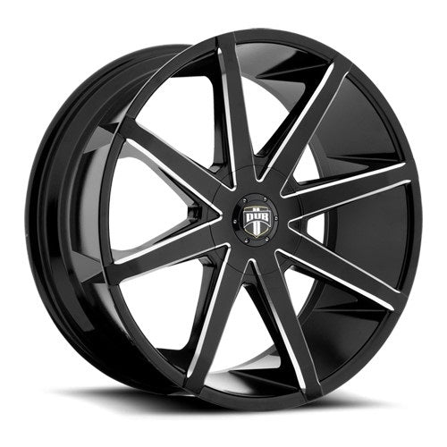 24x9.5 S109 Dub Push Gloss Black & Milled Wheel 6x135/6x5.5 (10mm)