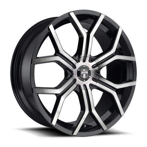 22x9.5 S209 Dub Royalty Gloss Black & Machined Wheel 6x5.5 (15mm)