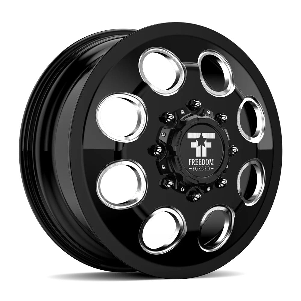 22x8.25 Freedom Forged FF01 Founder Black DUALLY FRONT Wheel 8x200 (145mm)