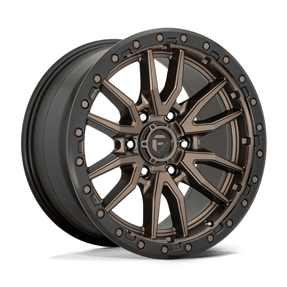 22x10 Fuel D681 REBEL MATTE BRONZE BLACK BEAD RING Wheel 8x6.5 (-18mm)