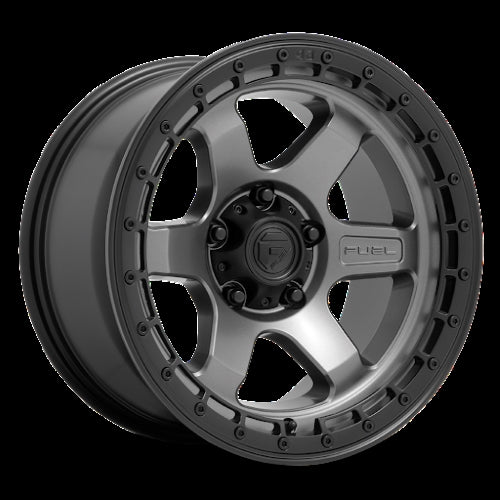 17x9 Fuel D756 BLOCK Matte Black Machined Dbl Dark Tint Wheel 6x4.5 (1mm)
