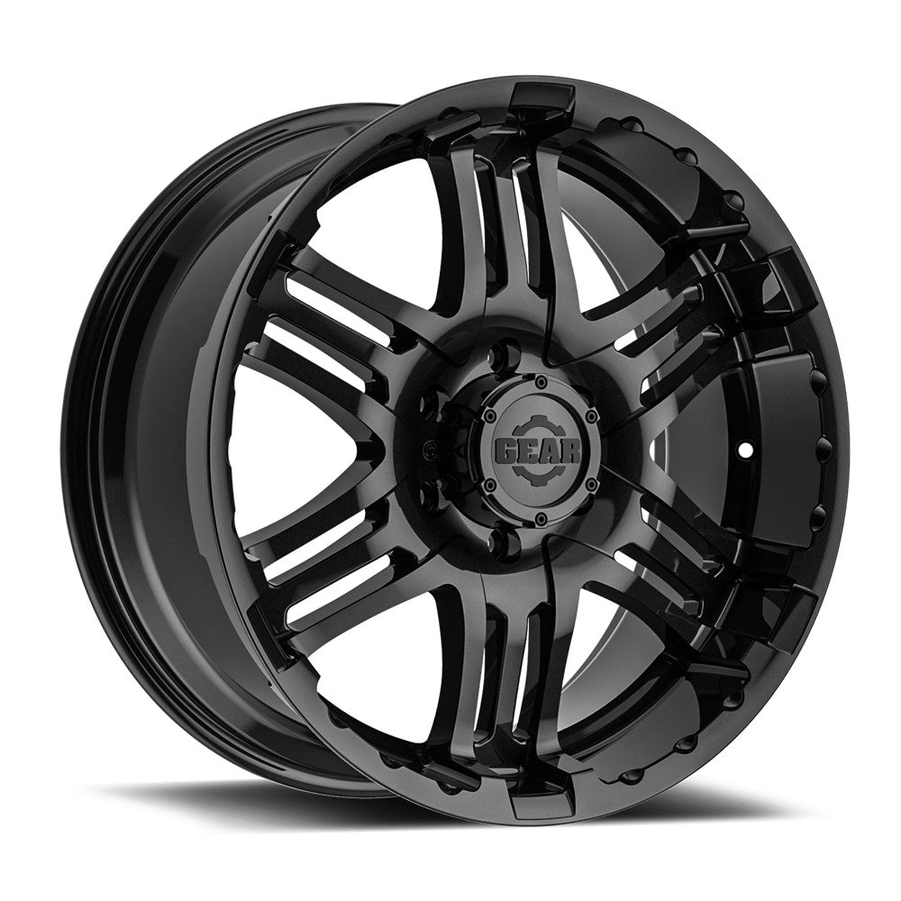 16x8 Gear Off Road 713B Double Pump Gloss Black Wheel 6x5.5 (0mm)