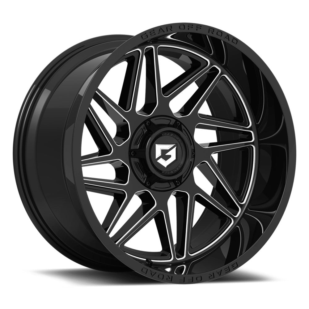20x12 Gear Off Road 761BM Ratio Gloss Black Milled Wheel 8x170 (-44mm)