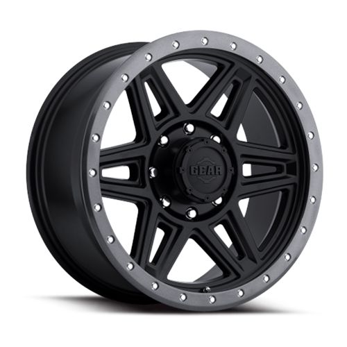 17x8.5 Gear Off Road 739B Endurance Black W/Grey Lip Wheel 5x4.5 (0mm)