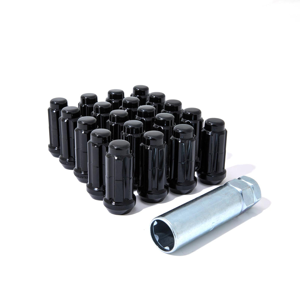 6 Lug Gorilla 12x1.25 Black Spline Lug Kit Car with Key