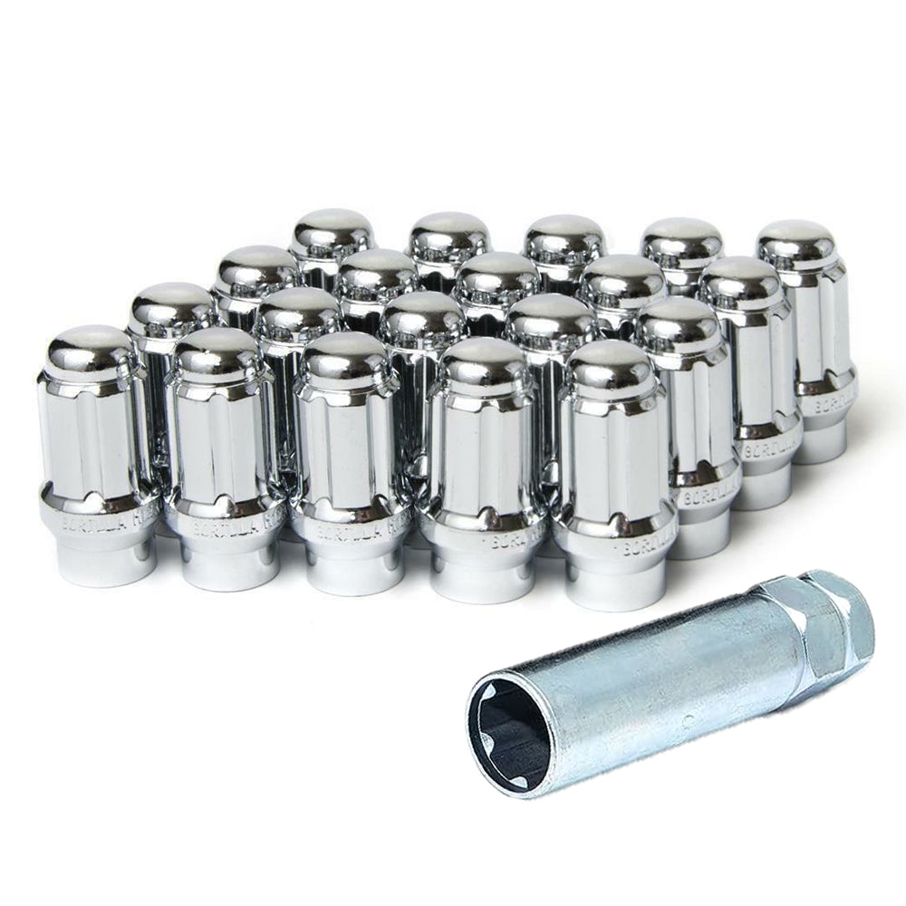 5 Lug Gorilla 14x1.5 Chrome Spline ET Lug Kit Truck with Key