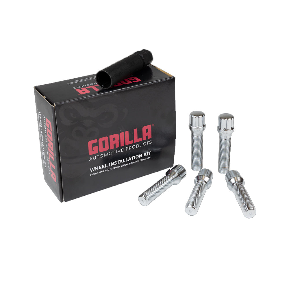 5 Lug Gorilla 14x1.25 Chrome Spline Bolt Lug Kit (50mm) with Key