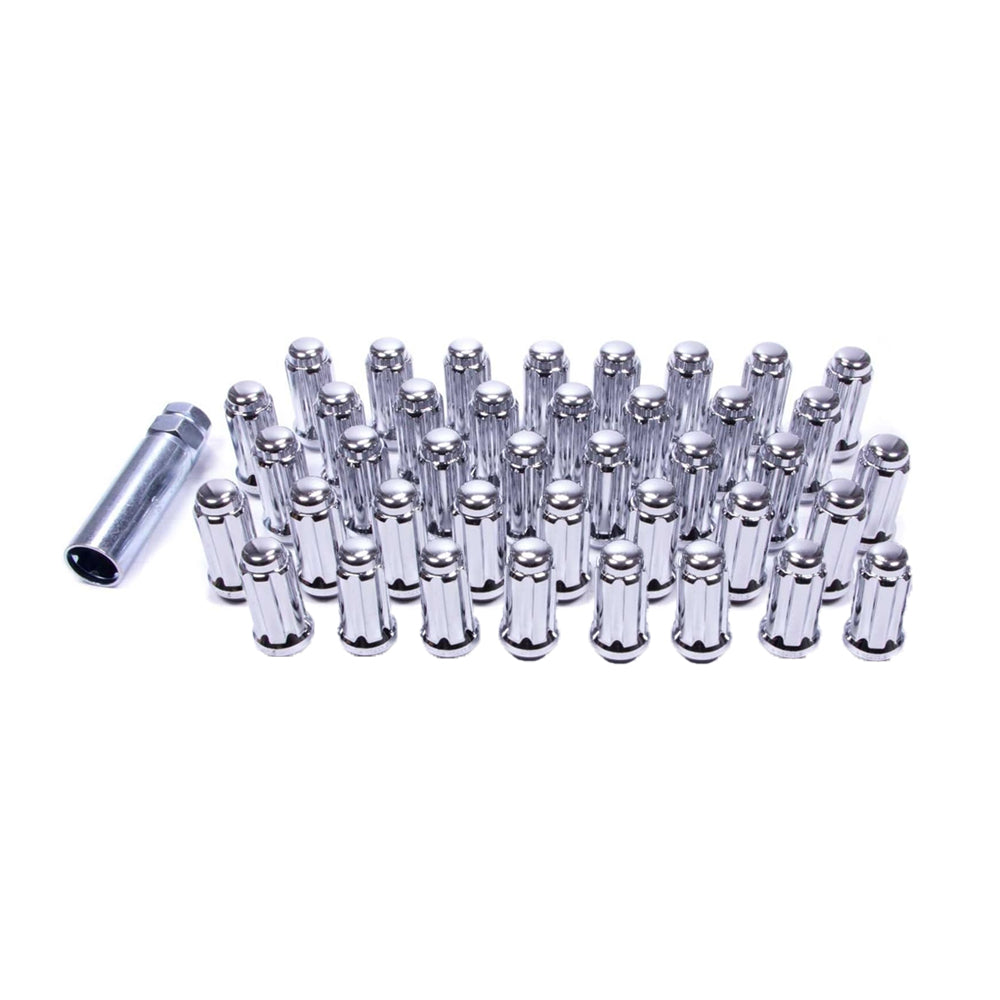 14x1.5 Gorilla Automotive Chrome Spline 40 Lug Kit with Key