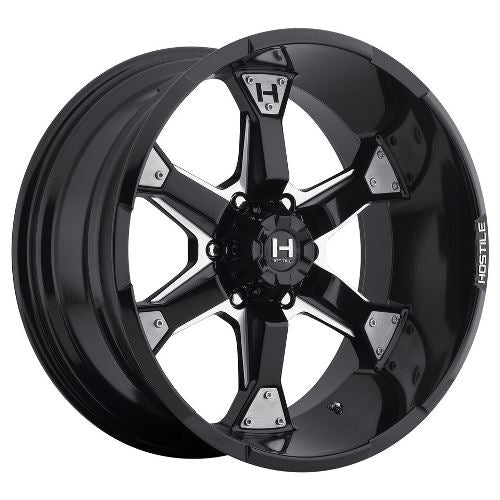 20x10 Hostile H101 Knuckles Blade Cut (Blk Milled) Wheel 6x135 (-19mm)